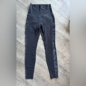 Lululemon Athletica Black Leggings with Velvet Trim
